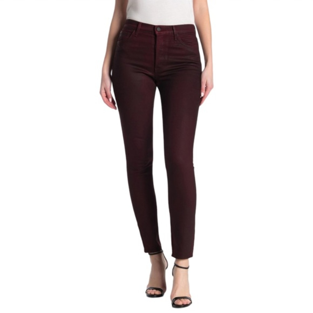 NWT Grlfrnd Red Malbec Waxed Cotton Karolina Skinny Jeans Size 28 GF40048761171